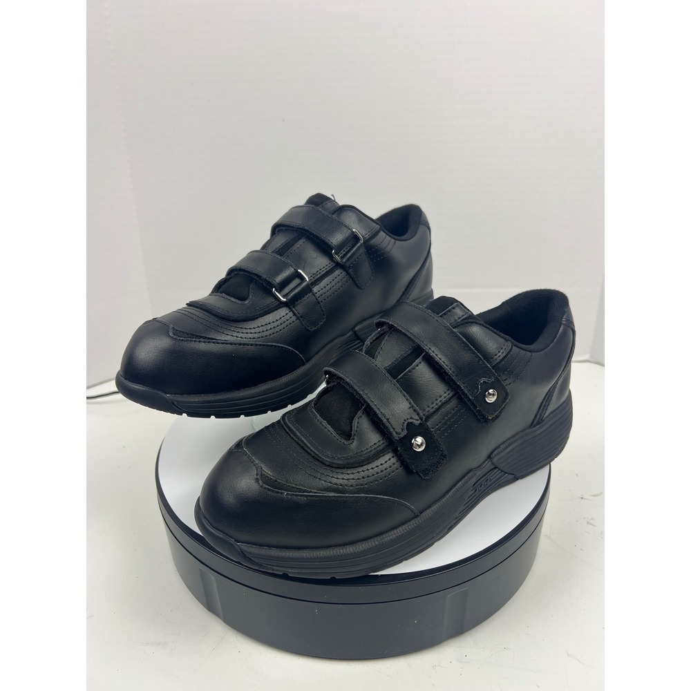 P.W. Minor Women's Black Leather Hook and Loop Shoes Size 9.5 M